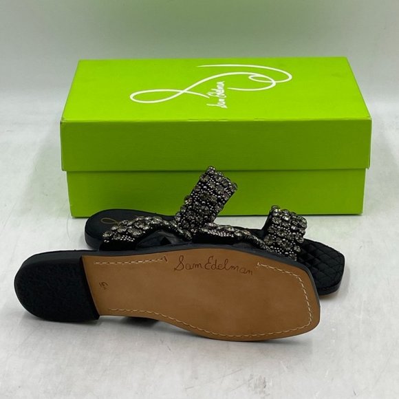 Women's Sam Edelman Ezel Embellished Sandals in Black, Size 6.5 - Picture 8 of 9